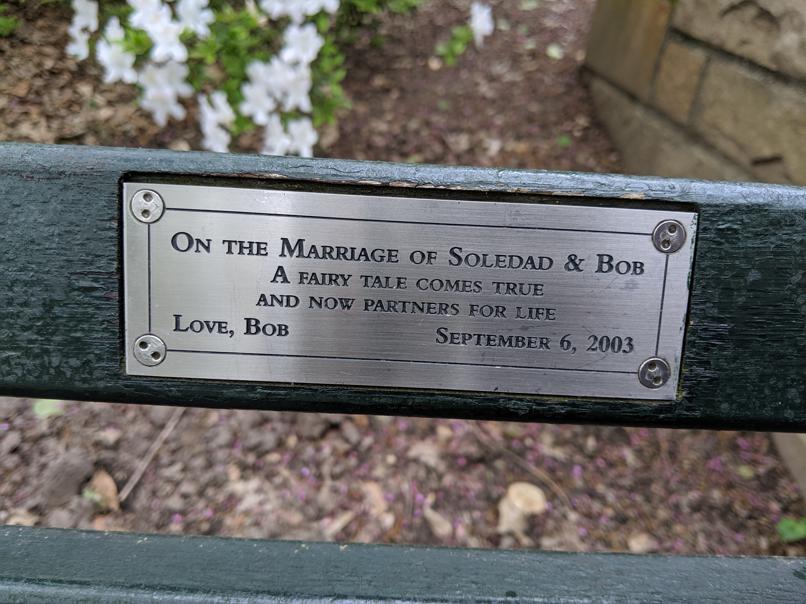 I saw this bench in Central Park