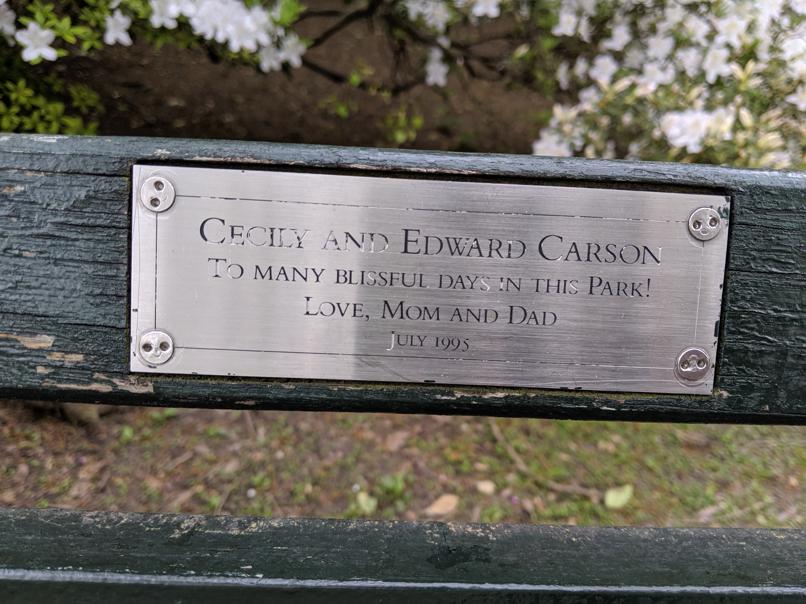 I saw this bench in Central Park