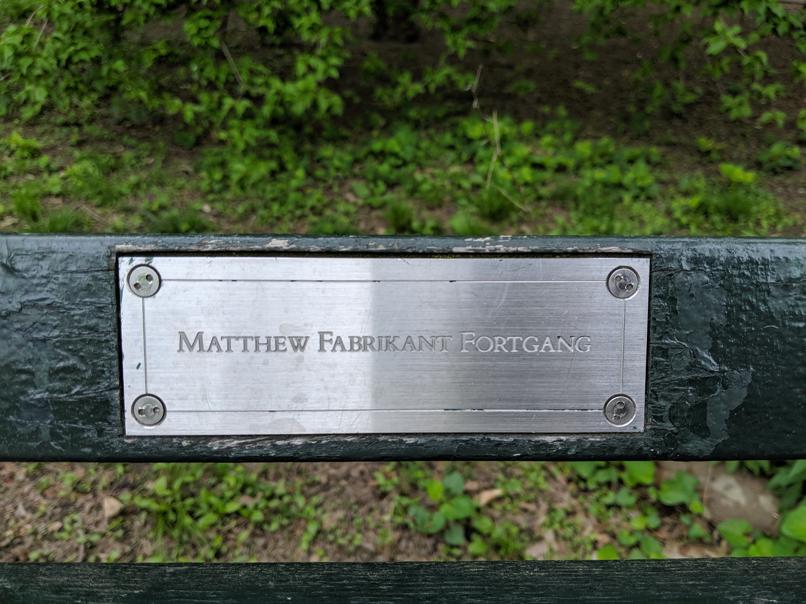 I saw this bench in Central Park