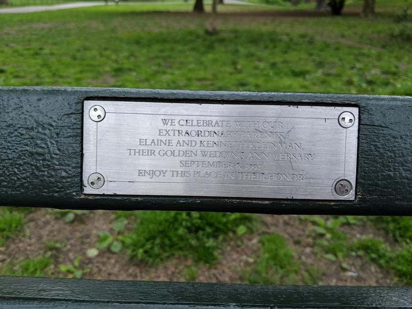 I saw this bench in Central Park