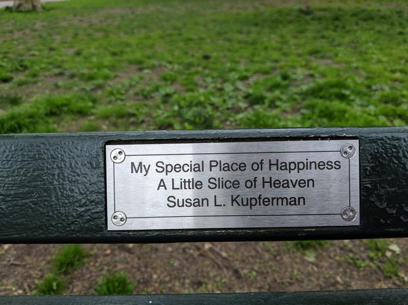 I saw this bench in Central Park