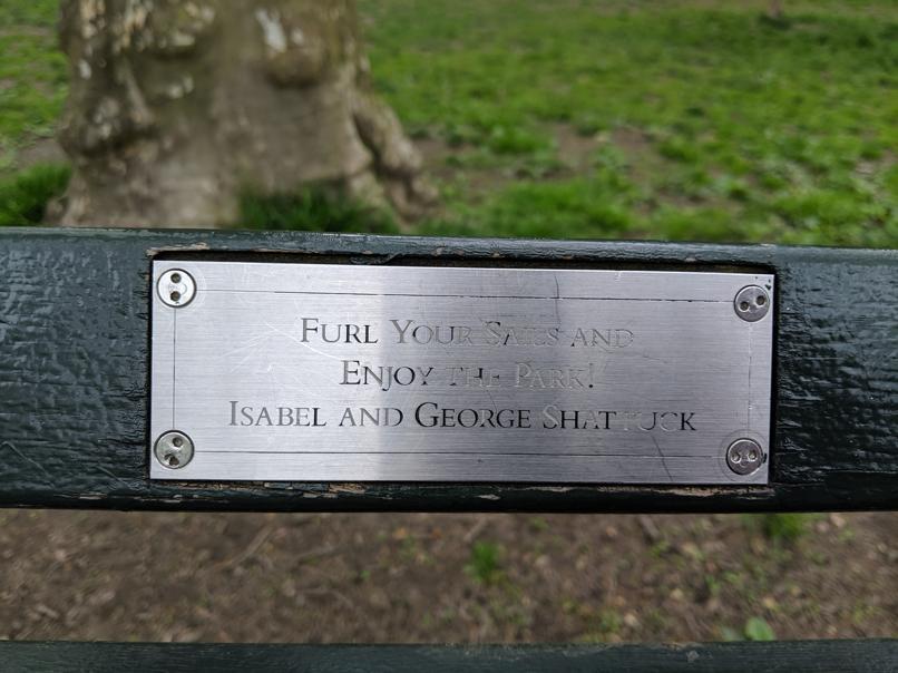 I saw this bench in Central Park