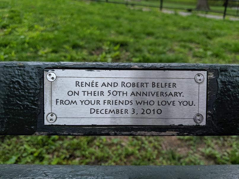 I saw this bench in Central Park