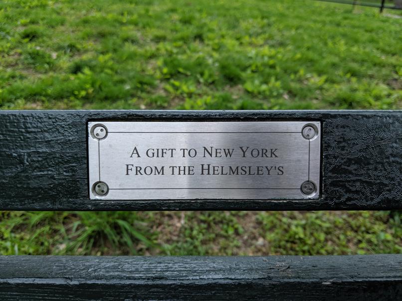 I saw this bench in Central Park