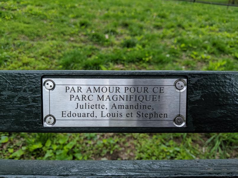 I saw this bench in Central Park