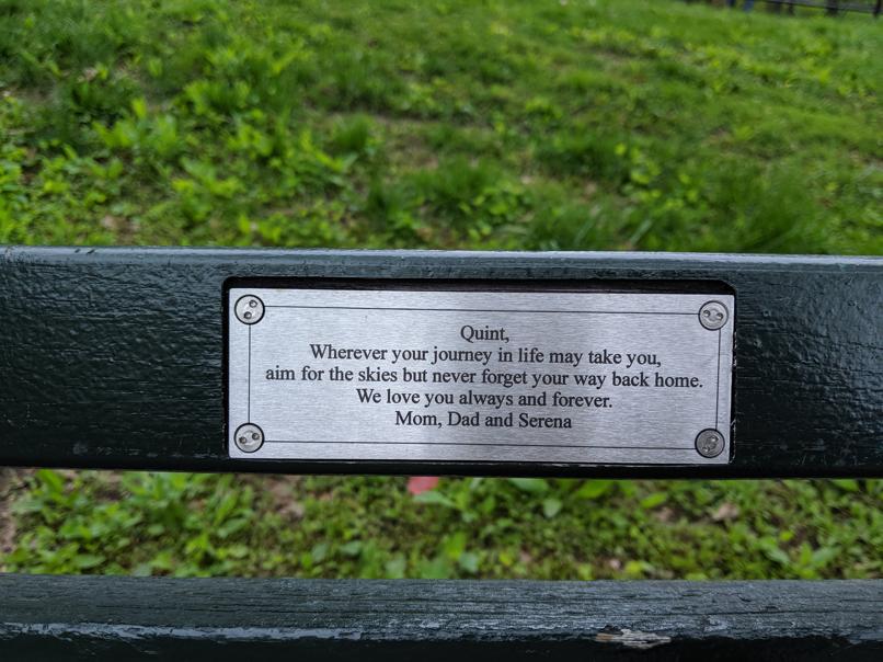 I saw this bench in Central Park