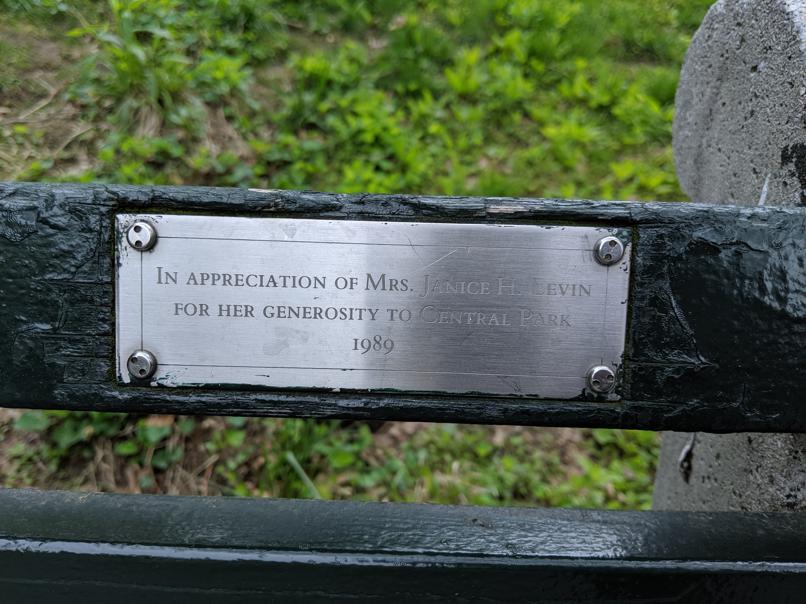 I saw this bench in Central Park