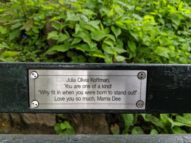 I saw this bench in Central Park