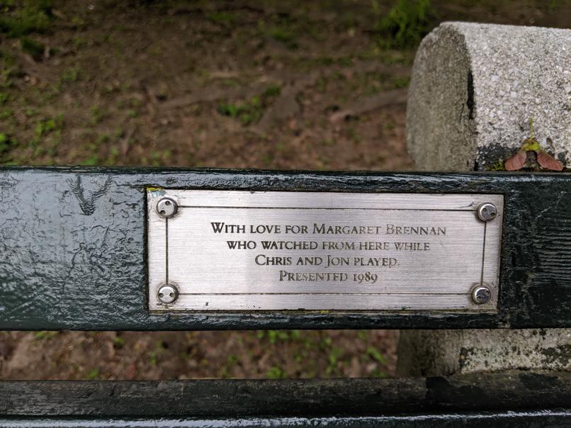 I saw this bench in Central Park