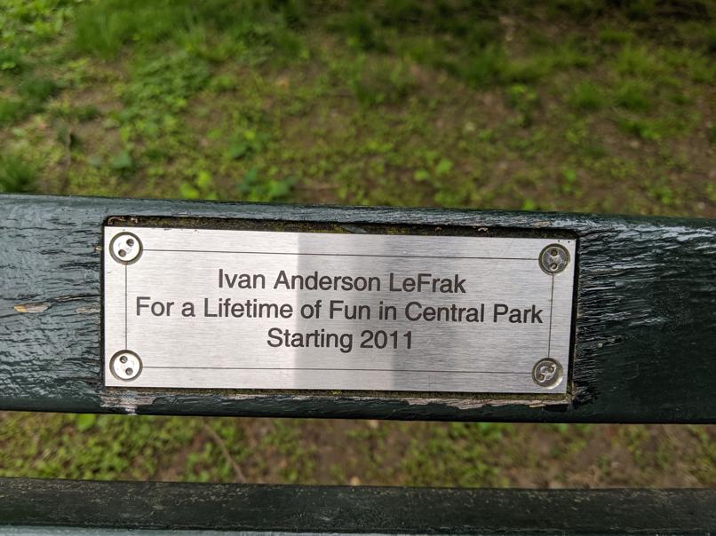 I saw this bench in Central Park