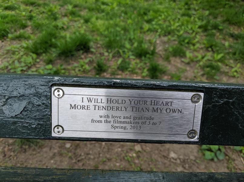 I saw this bench in Central Park