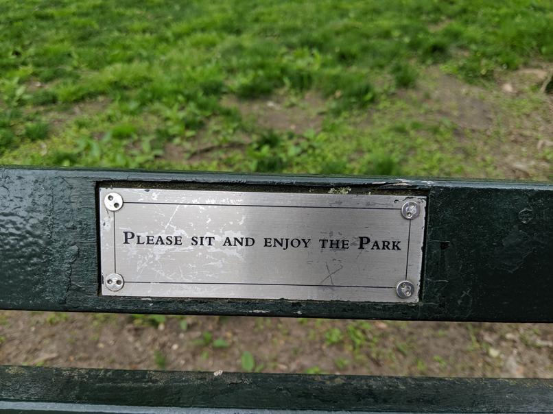 I saw this bench in Central Park