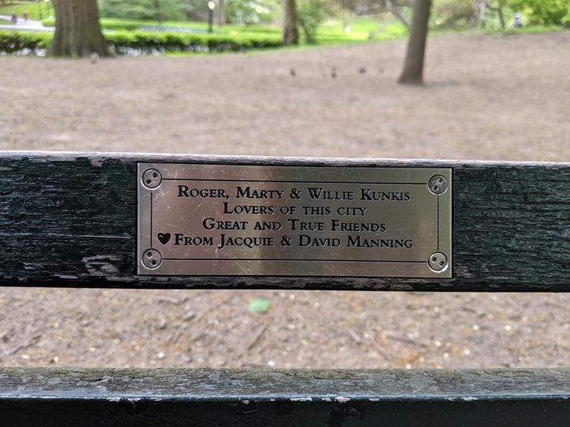 I saw this bench in Central Park