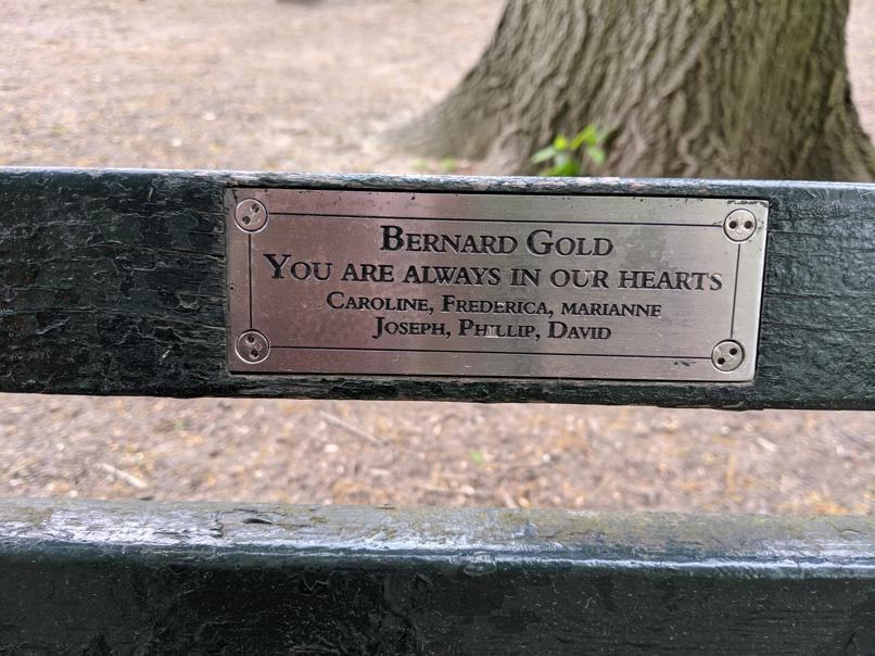 I saw this bench in Central Park