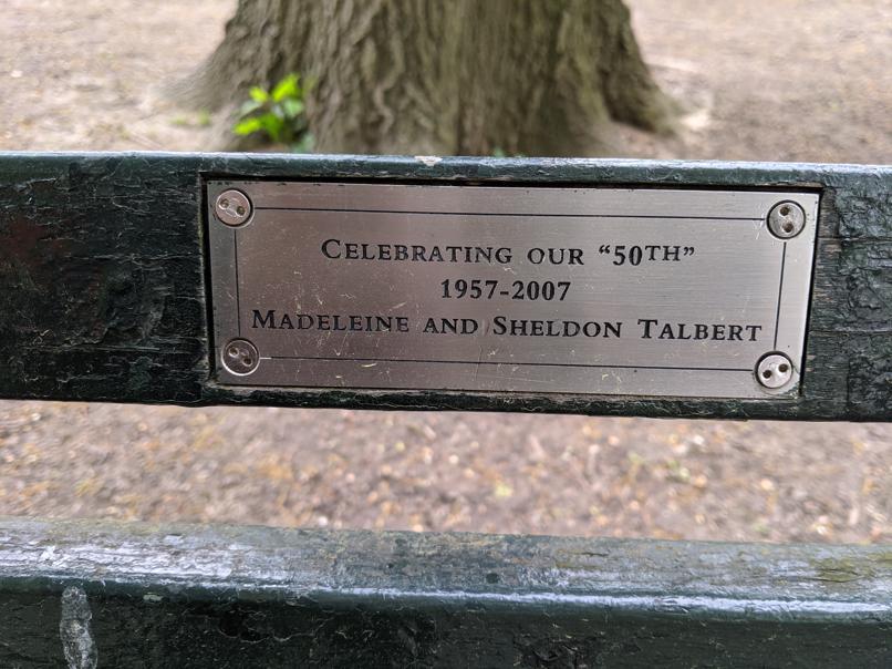 I saw this bench in Central Park