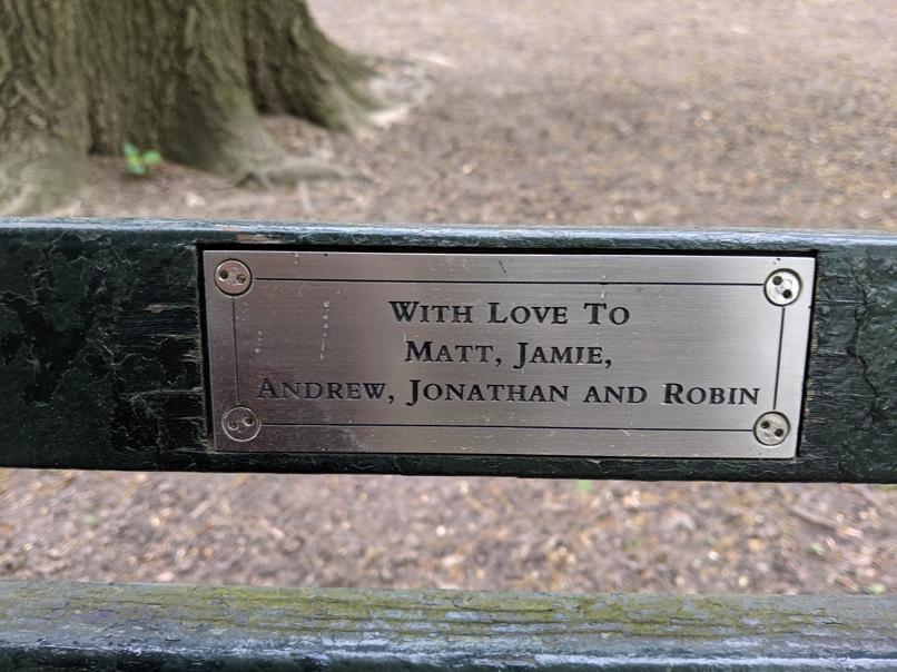 I saw this bench in Central Park