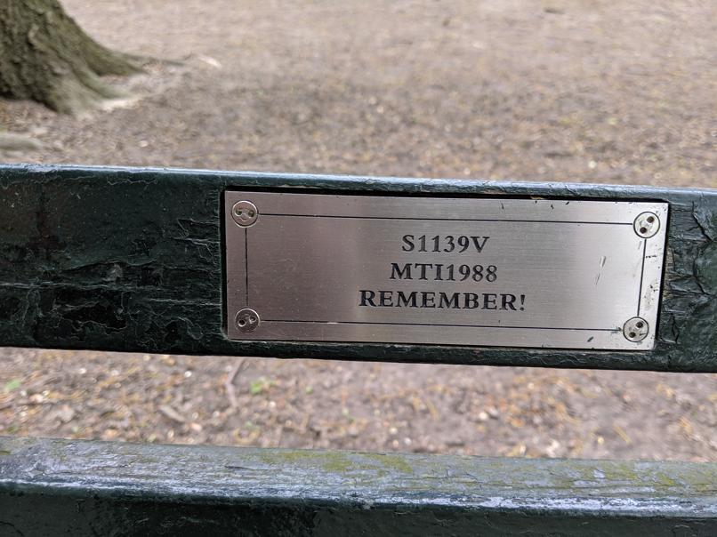 I saw this bench in Central Park