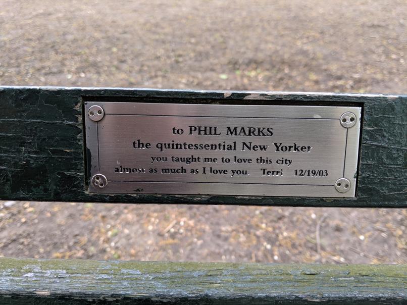 I saw this bench in Central Park