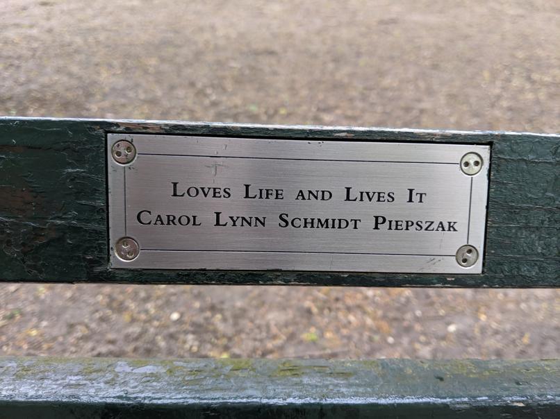 I saw this bench in Central Park