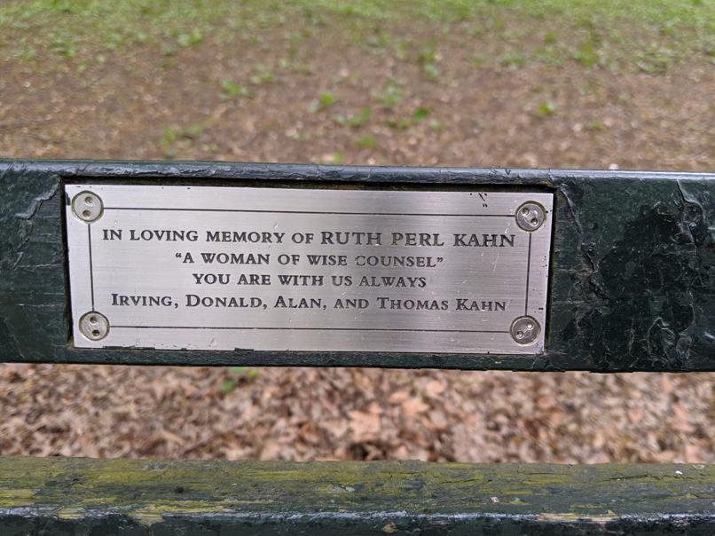 I saw this bench in Central Park