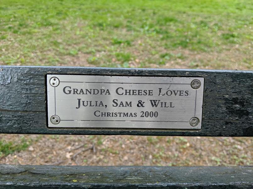 I saw this bench in Central Park