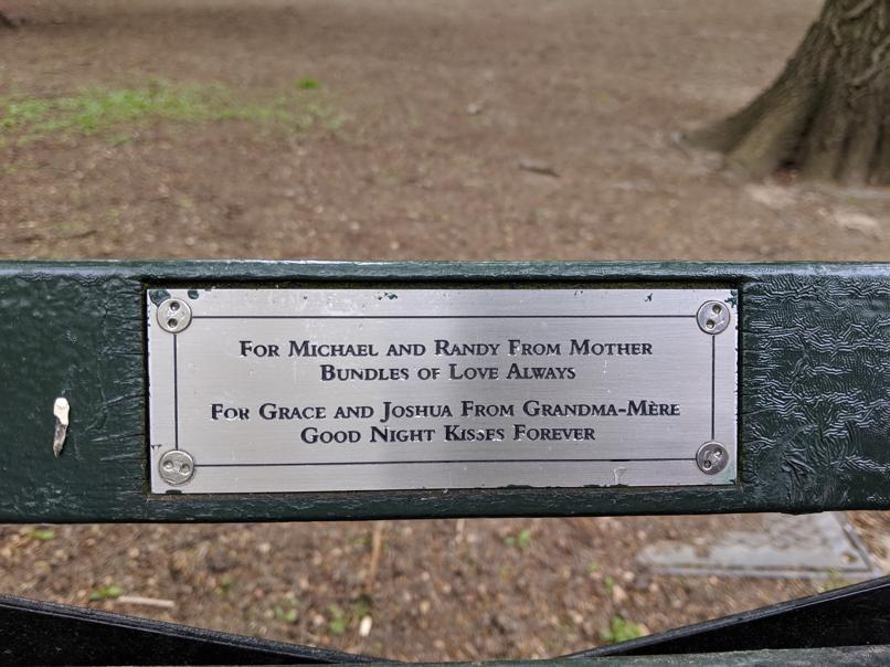 I saw this bench in Central Park