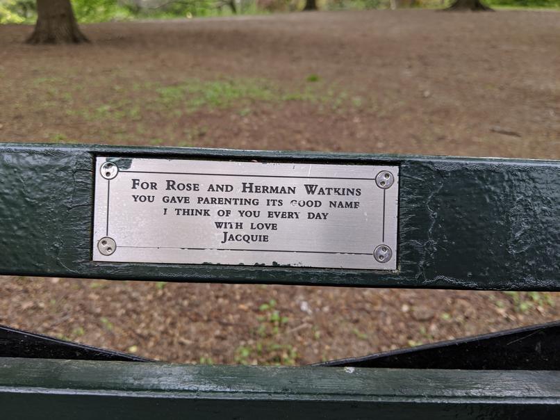 I saw this bench in Central Park