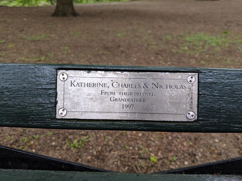 I saw this bench in Central Park