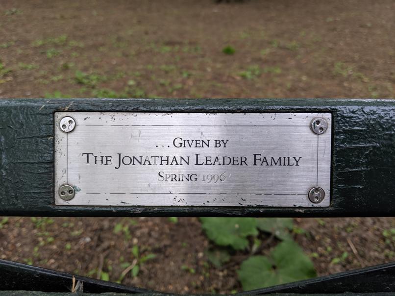 I saw this bench in Central Park