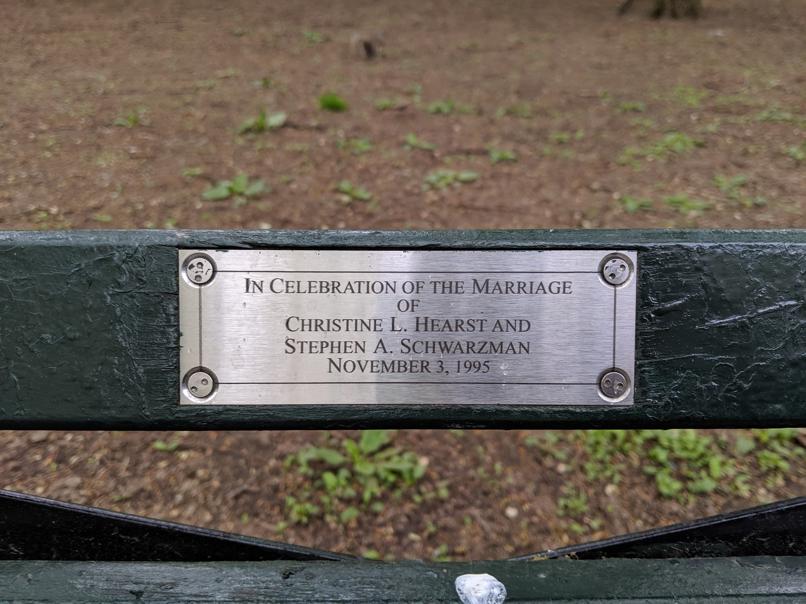 I saw this bench in Central Park