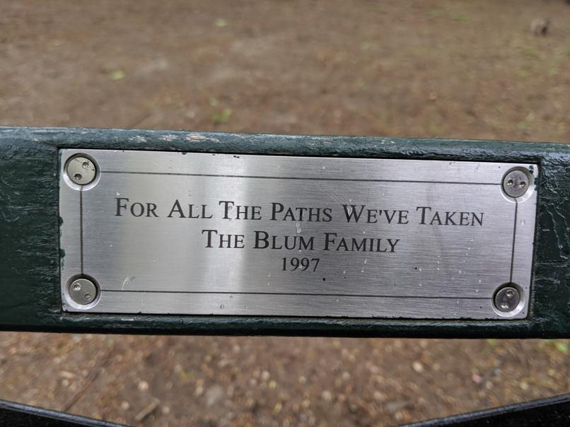 I saw this bench in Central Park