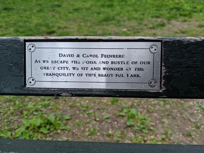 I saw this bench in Central Park