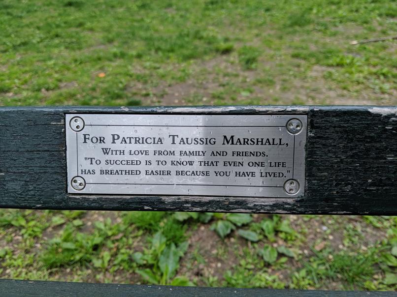 I saw this bench in Central Park