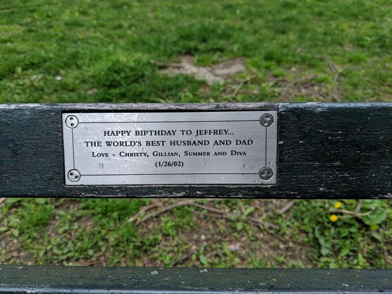 I saw this bench in Central Park