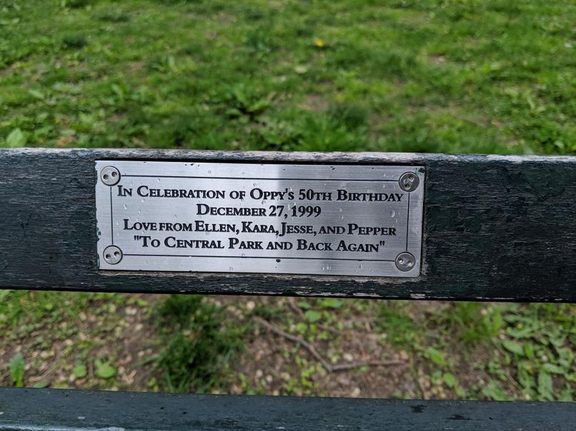 I saw this bench in Central Park