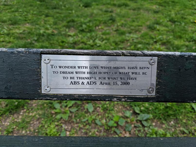 I saw this bench in Central Park