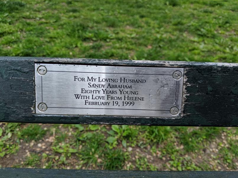 I saw this bench in Central Park