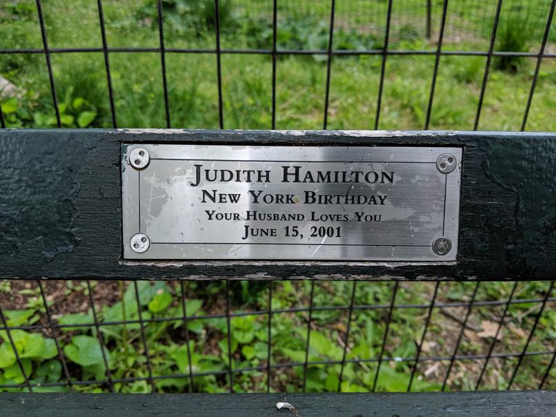 I saw this bench in Central Park