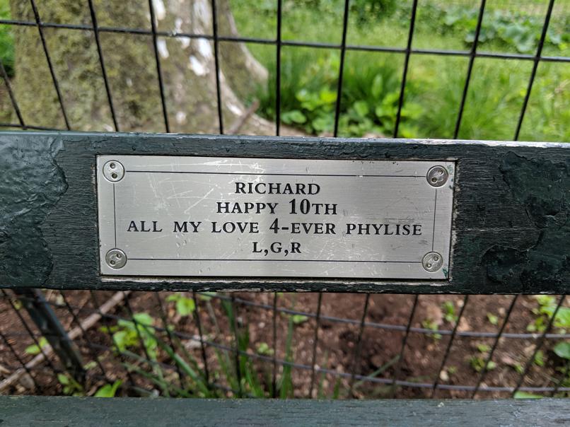 I saw this bench in Central Park