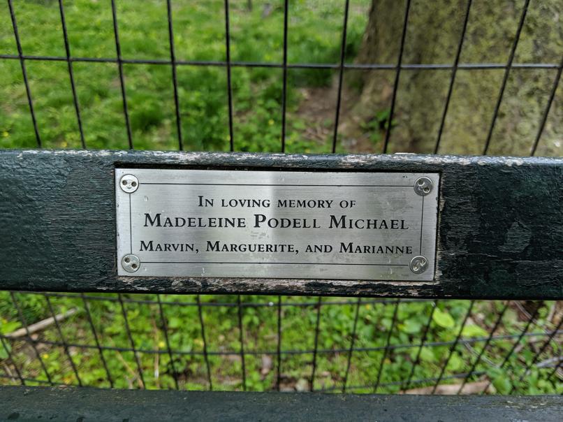 I saw this bench in Central Park