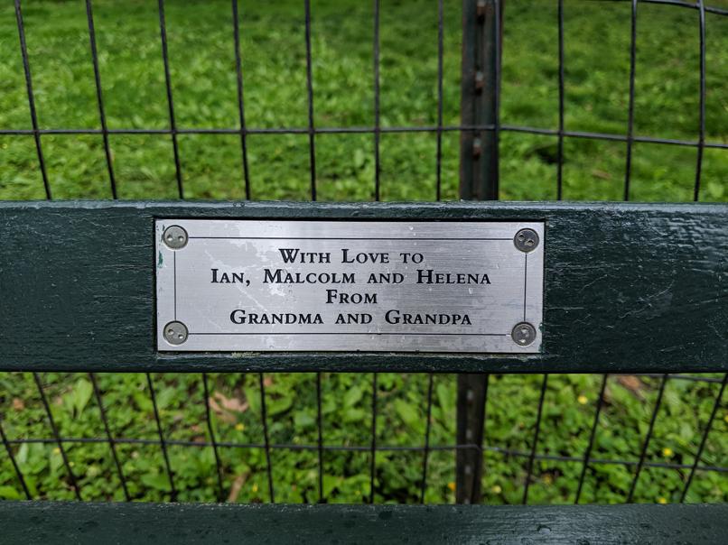 I saw this bench in Central Park