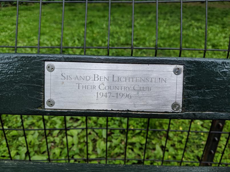 I saw this bench in Central Park