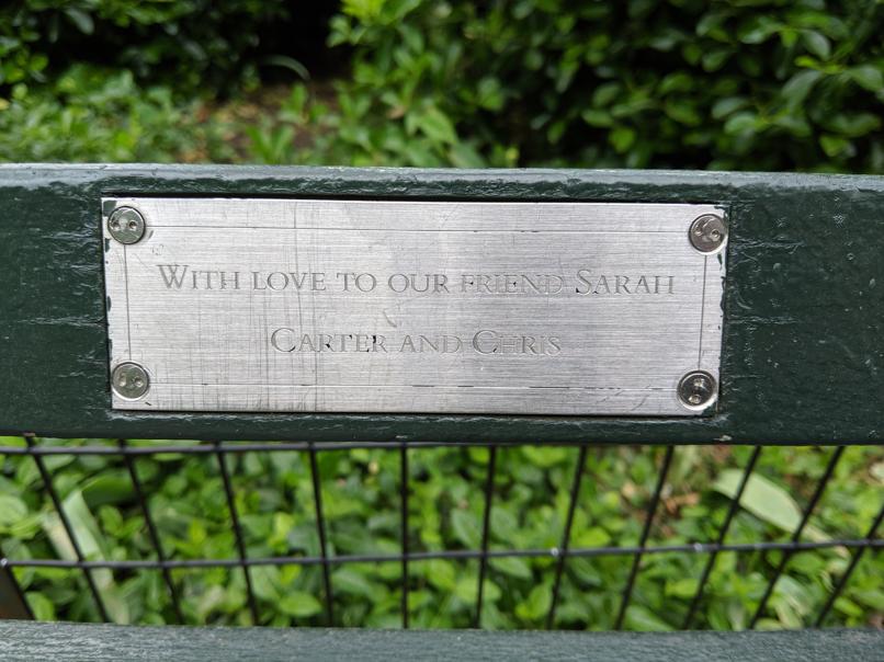 I saw this bench in Central Park