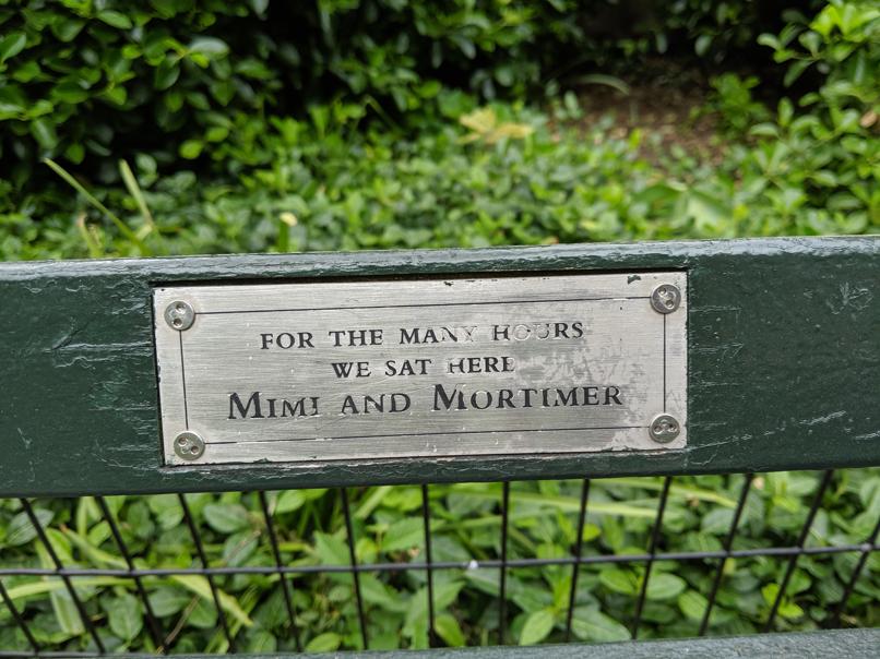 I saw this bench in Central Park