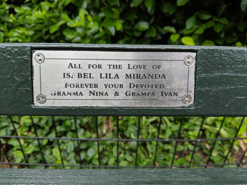 I saw this bench in Central Park