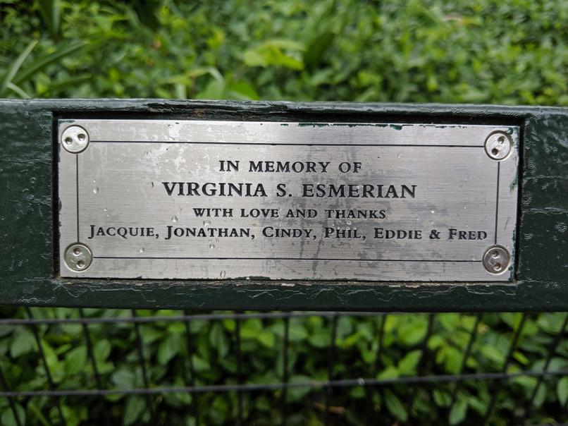 I saw this bench in Central Park