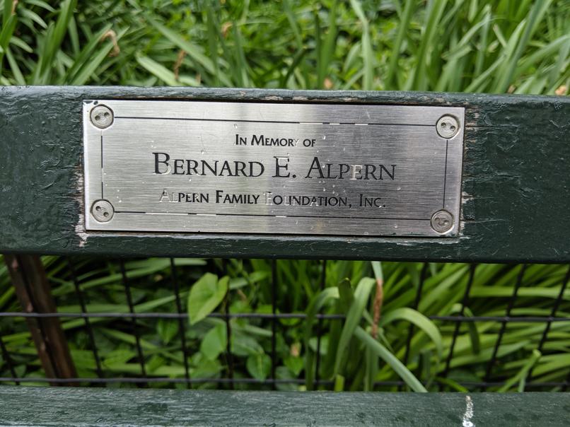 I saw this bench in Central Park