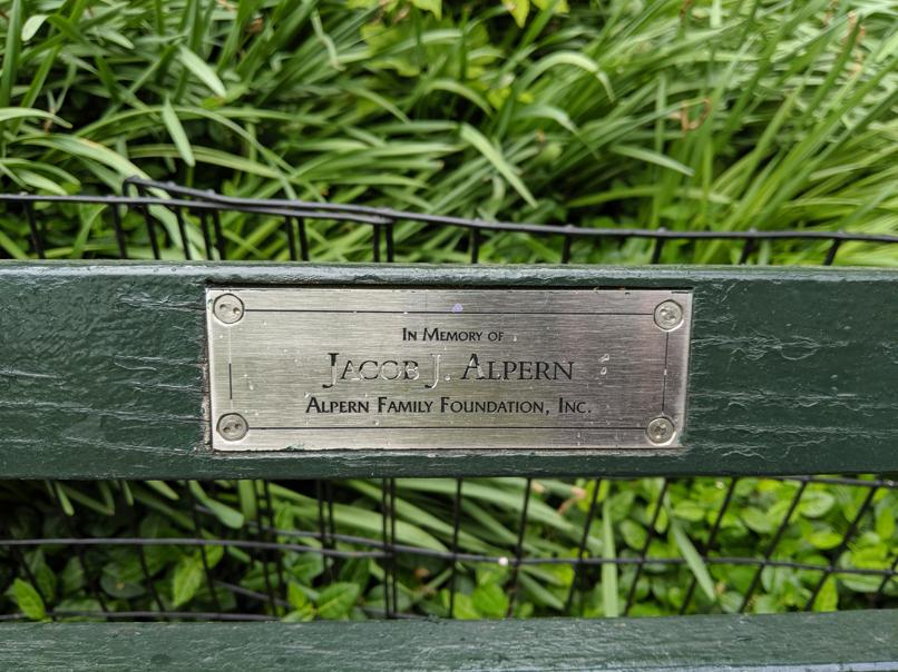 I saw this bench in Central Park