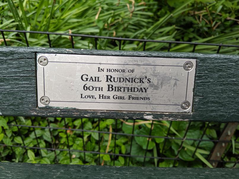 I saw this bench in Central Park