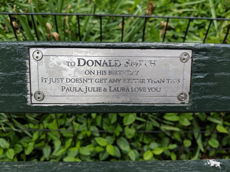 I saw this bench in Central Park